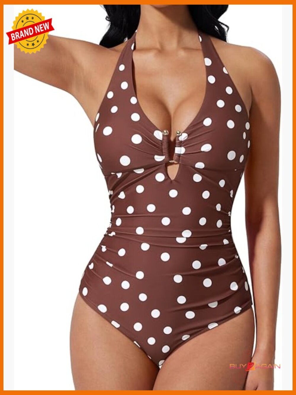 Sexy Tummy Control One Piece Swimsuit Halter U-Wire Bathing Suit